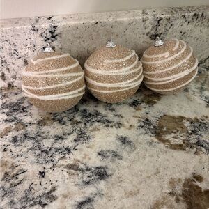 Kirklands set of 3 gold ornaments